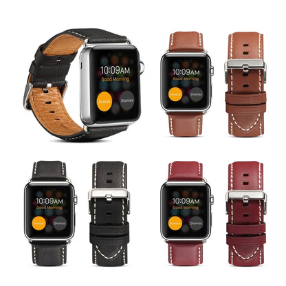 Denior Environmental Luxury Car Watch Leather Watch Band for Apple Watch Series 7 41mm / 6 & SE & 5 & 4 40mm / 3 & 2 & 1 38mm(Brown) - Watch Bands by Denior | Online Shopping UK | buy2fix