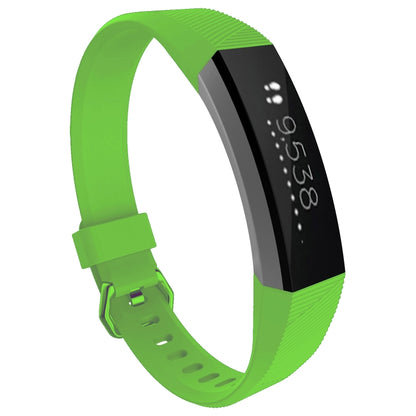 Solid Color Silicone Watch Band for FITBIT Alta / HR, Size: L(Green) - Watch Bands by buy2fix | Online Shopping UK | buy2fix