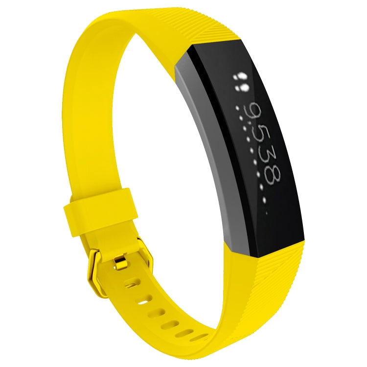 Solid Color Silicone Watch Band for FITBIT Alta / HR, Size: L(Lemon Yellow) - Watch Bands by buy2fix | Online Shopping UK | buy2fix