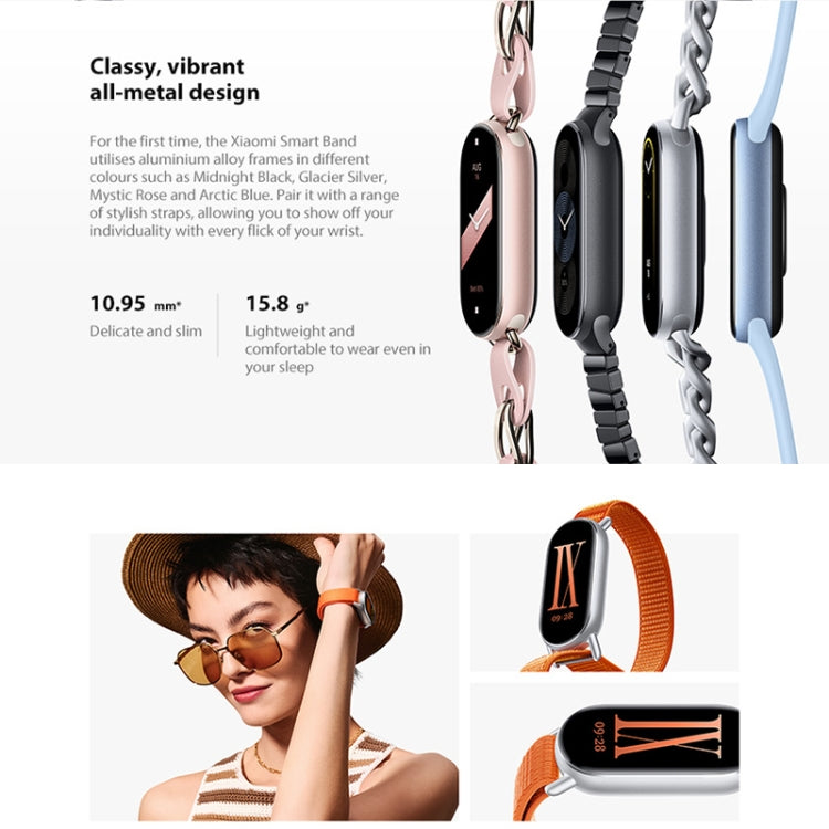 Original Xiaomi Smart Band 9 Global 1.62 inch AMOLED Screen 5ATM Waterproof Smart Watch, Support Blood Oxygen / Heart Rate Monitor (Silver) - Wearable Devices by Xiaomi | Online Shopping UK | buy2fix