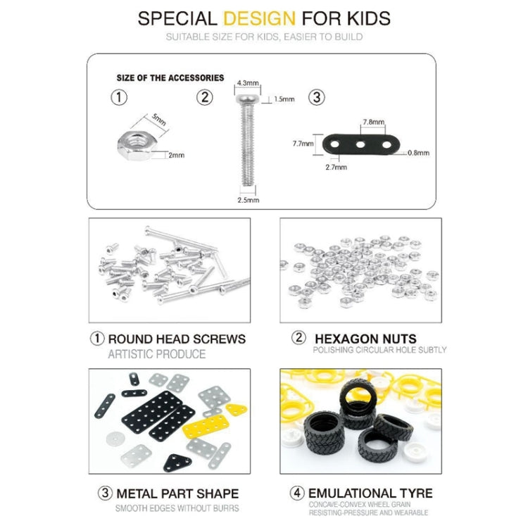 MoFun SW-007 502 PCS DIY Stainless Steel Excavator Assembling Blocks - Building Blocks by MoFun | Online Shopping UK | buy2fix