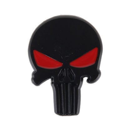 Black Skull with Red Eyes Metal Car Sticker - 3D Metal Sticker by buy2fix | Online Shopping UK | buy2fix