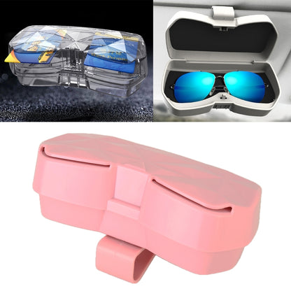 Car Multi-functional Glasses Case Sunglasses Storage Holder with Card Slot, Diamond Style (Pink) - Sunglasses & Glasses Clips by buy2fix | Online Shopping UK | buy2fix