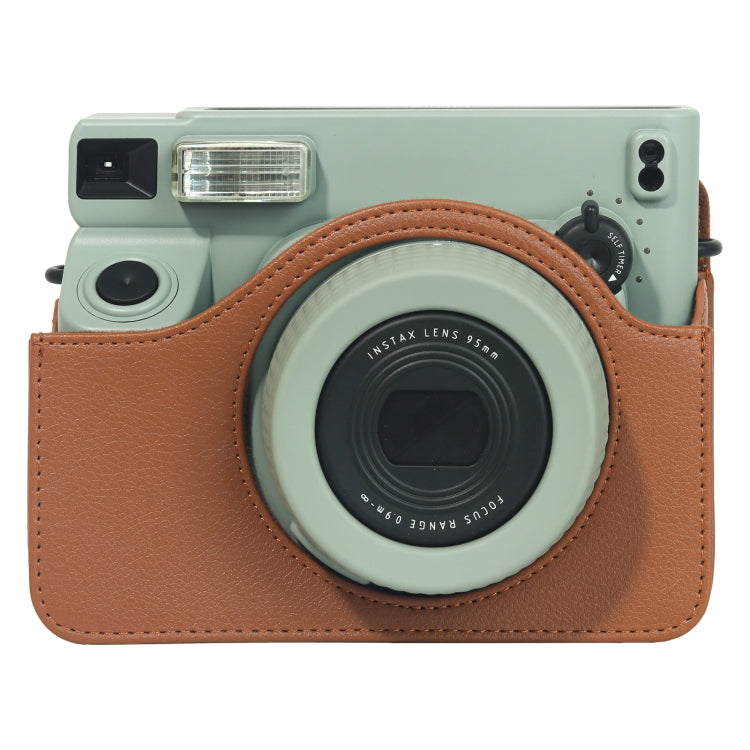 For FUJIFILM Instax WIDE 400 Full Body Leather Case Bag with Strap (Brown) - Leather Bag by buy2fix | Online Shopping UK | buy2fix