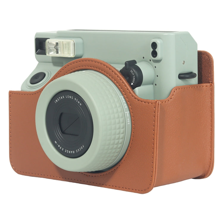 For FUJIFILM Instax WIDE 400 Full Body Leather Case Bag with Strap (Brown) - Leather Bag by buy2fix | Online Shopping UK | buy2fix