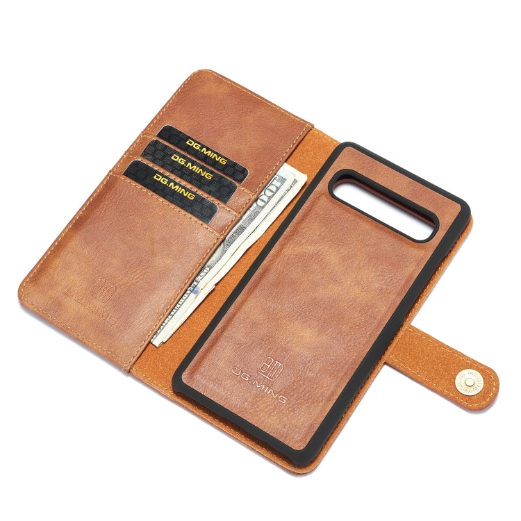 DG.MING Crazy Horse Texture Flip Detachable Magnetic Leather Case with Holder & Card Slots & Wallet for Galaxy S10 5G(Brown) - Galaxy Phone Cases by DG.MING | Online Shopping UK | buy2fix