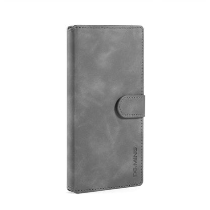 DG.MING Retro Oil Side Horizontal Flip Case with Holder & Card Slots & Wallet for Galaxy Note 10+(Grey) - Galaxy Phone Cases by DG.MING | Online Shopping UK | buy2fix