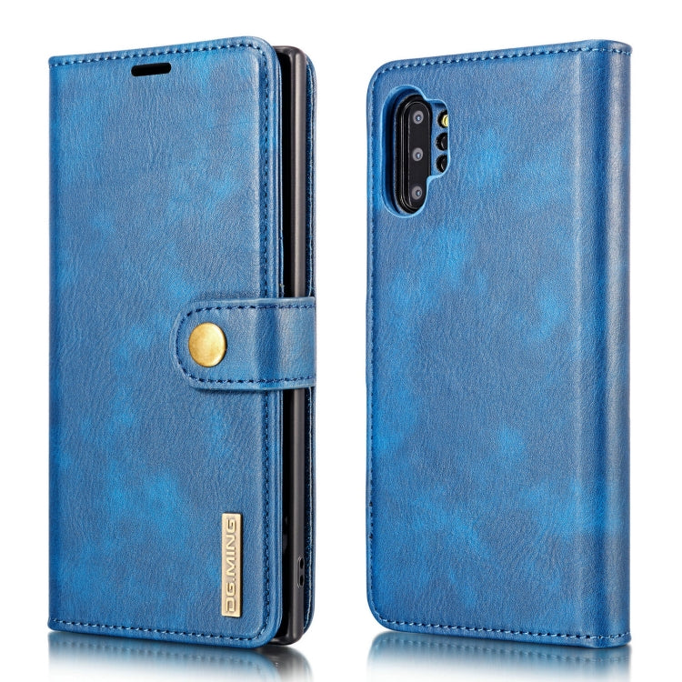 DG.MING Crazy Horse Texture Flip Detachable Magnetic Leather Case with Holder & Card Slots & Wallet for Samsung Galaxy Note 10+(Blue) - Galaxy Phone Cases by DG.MING | Online Shopping UK | buy2fix