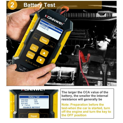 KONNWEI KW510 3 in 1 Car Battery Tester / Charger / Repairer, Support 8 Languages (EU Plug) - Code Readers & Scan Tools by KONNWEI | Online Shopping UK | buy2fix