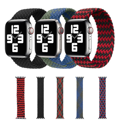 Mixed Color Nylon Braided Single Loop Watch Band For Apple Watch Ultra 49mm&Watch Ultra 2 49mm / Series 9&8&7 45mm / SE 3&SE 2&6&SE&5&4 44mm / 3&2&1 42mm, Size:M(Red Black) - Watch Bands by buy2fix | Online Shopping UK | buy2fix