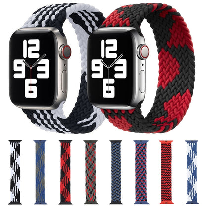 Plastic Buckle Mixed Color Nylon Braided Single Loop Watch Band For Apple Watch Ultra 49mm&Watch Ultra 2 49mm / Series 9&8&7 45mm / SE 3&SE 2&6&SE&5&4 44mm / 3&2&1 42mm, Size:S(Camouflage Red) - Watch Bands by buy2fix | Online Shopping UK | buy2fix