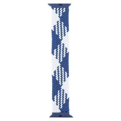 Plastic Buckle Mixed Color Nylon Braided Single Loop Watch Band For Apple Watch Ultra 49mm&Watch Ultra 2 49mm / Series 9&8&7 45mm / SE 3&SE 2&6&SE&5&4 44mm / 3&2&1 42mm, Size:L(Checkered Blue White) - Watch Bands by buy2fix | Online Shopping UK | buy2fix