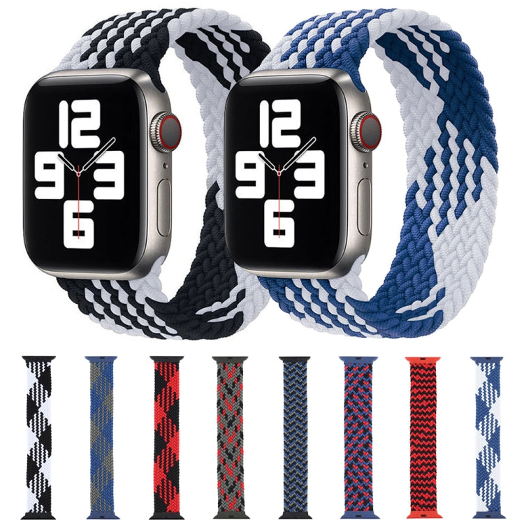 Plastic Buckle Mixed Color Nylon Braided Single Loop Watch Band For Apple Watch Ultra 49mm&Watch Ultra 2 49mm / Series 9&8&7 45mm / SE 3&SE 2&6&SE&5&4 44mm / 3&2&1 42mm, Size:L(Camouflage Red) - Watch Bands by buy2fix | Online Shopping UK | buy2fix