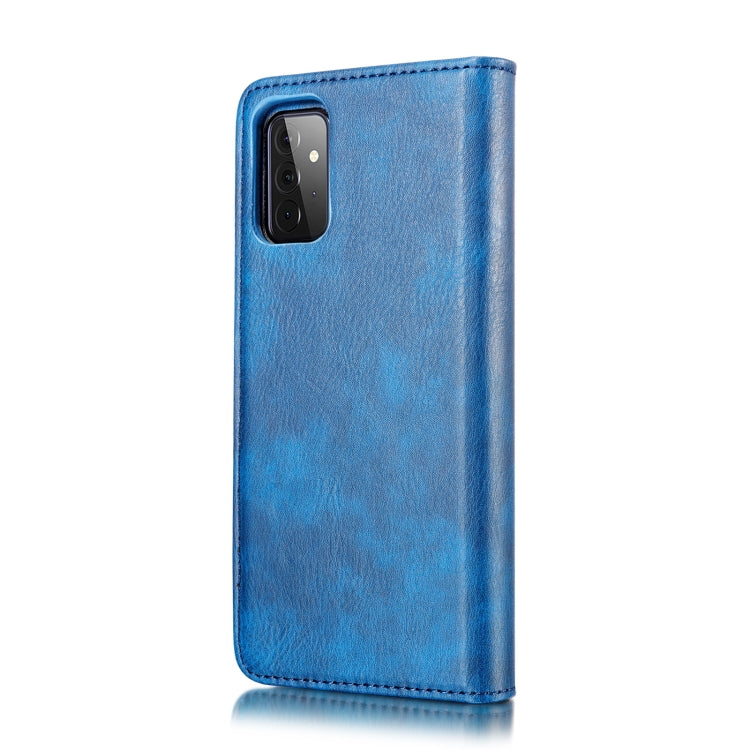 For Samsung Galaxy A72 5G / 4G DG.MING Crazy Horse Texture Flip Detachable Magnetic Leather Case with Holder & Card Slots & Wallet(Blue) - Galaxy Phone Cases by DG.MING | Online Shopping UK | buy2fix