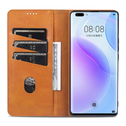 For Huawei nova 8 Pro 5G AZNS Magnetic Calf Texture Horizontal Flip Leather Case with Card Slots & Holder & Wallet(Dark Brown) - Huawei Cases by AZNS | Online Shopping UK | buy2fix