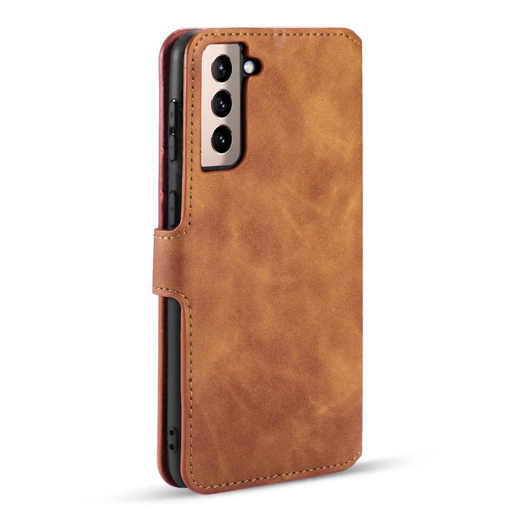 For Samsung Galaxy S21+ 5G DG.MING Retro Oil Side Horizontal Flip Case with Holder & Card Slots & Wallet(Brown) - Galaxy S21+ 5G Cases by DG.MING | Online Shopping UK | buy2fix