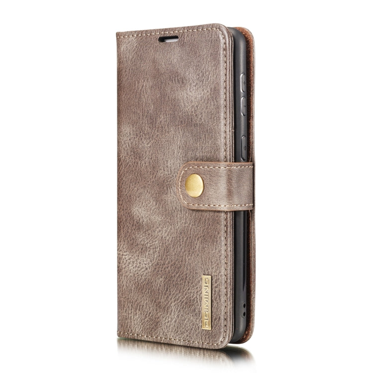 For Samsung Galaxy S21 5G DG.MING Crazy Horse Texture Flip Detachable Magnetic Leather Case with Holder & Card Slots & Wallet(Grey) - Galaxy S21 5G Cases by DG.MING | Online Shopping UK | buy2fix