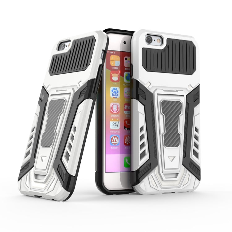 War Chariot Series Armor All-inclusive Shockproof PC + TPU Protective Case with Invisible Holder For iPhone 6(White) - More iPhone Cases by buy2fix | Online Shopping UK | buy2fix