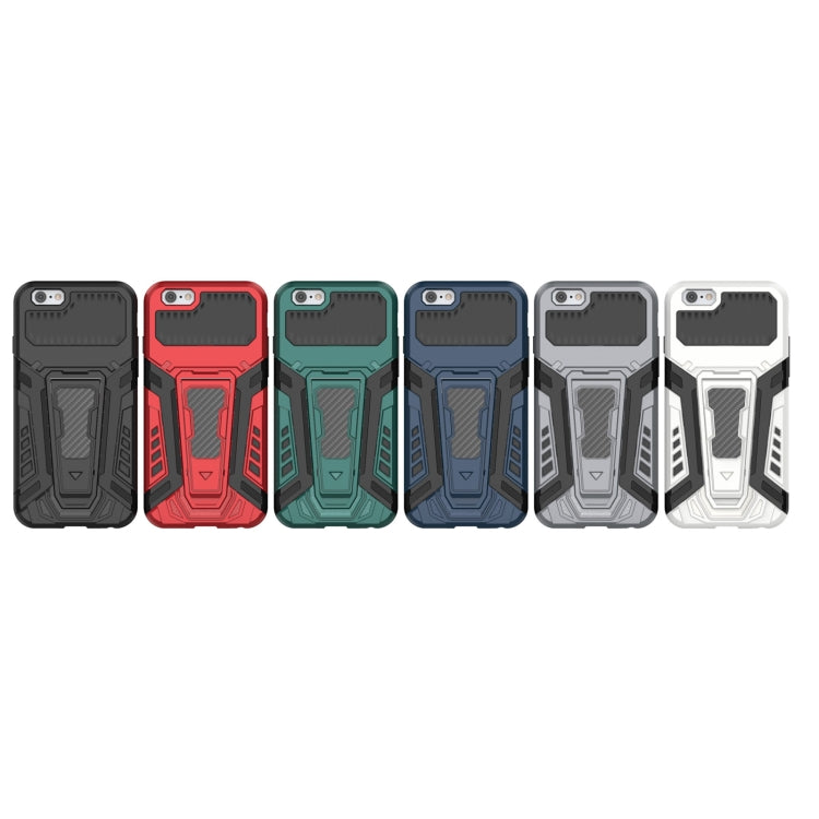 War Chariot Series Armor All-inclusive Shockproof PC + TPU Protective Case with Invisible Holder For iPhone 6(White) - More iPhone Cases by buy2fix | Online Shopping UK | buy2fix