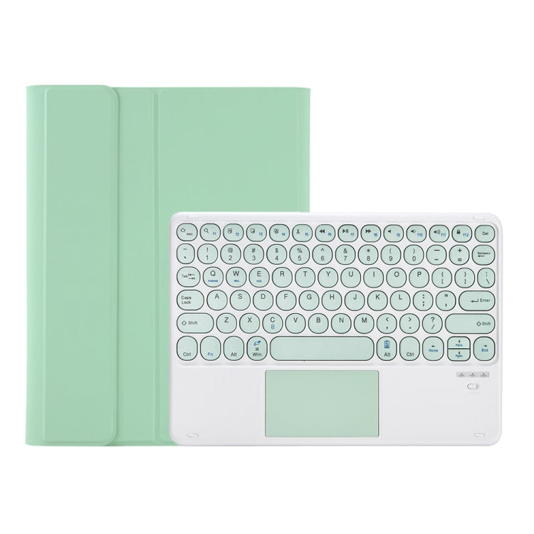 YT098B-A Detachable Candy Color Skin Feel Texture Round Keycap Bluetooth Keyboard Leather Case with Touch Control For  iPad Air 4 10.9 2020 / Air 5 10.9 2022 (Light Green) - For iPad Air by buy2fix | Online Shopping UK | buy2fix