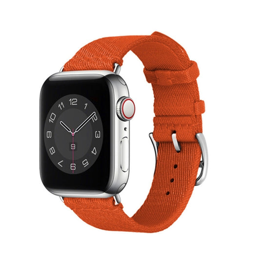 Two-color Nylon Braid Watch Band For Apple Watch Ultra 49mm&Watch Ultra 2 49mm / Series 9&8&7 45mm / SE 3&SE 2&6&SE&5&4 44mm / 3&2&1 42mm(Orange) - Watch Bands by buy2fix | Online Shopping UK | buy2fix