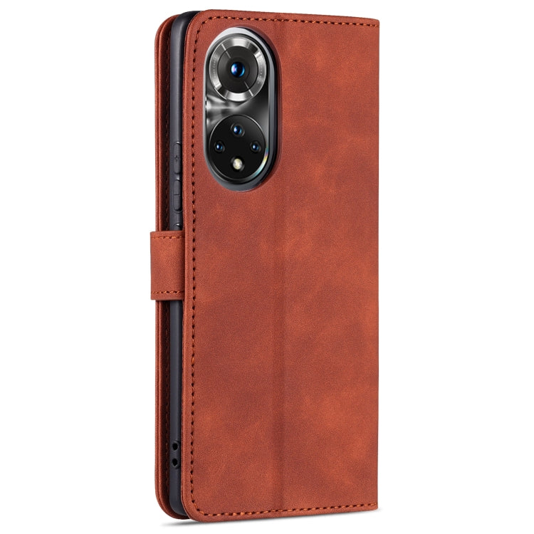 For Honor 50 Pro AZNS Skin Feel Calf Texture Horizontal Flip Leather Case with Card Slots & Holder & Wallet(Brown) - Honor Cases by AZNS | Online Shopping UK | buy2fix