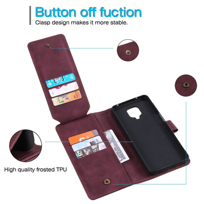 For Xiaomi Redmi Note 9 Pro/Note 9S Skin Feel Business Horizontal Flip PU Leather Case with Holder & Multi-Card Slots & Wallet & Lanyard & Photo Frame(Red) - Xiaomi Cases by buy2fix | Online Shopping UK | buy2fix