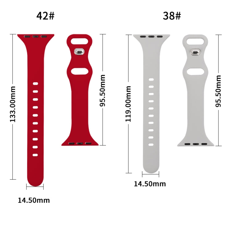 Slimming 8-buckle Silicone Watch Band For Apple Watch Series 9&8&7 41mm / SE 3&SE 2&6&SE&5&4 40mm / 3&2&1 38mm(Wine Red) - Watch Bands by buy2fix | Online Shopping UK | buy2fix