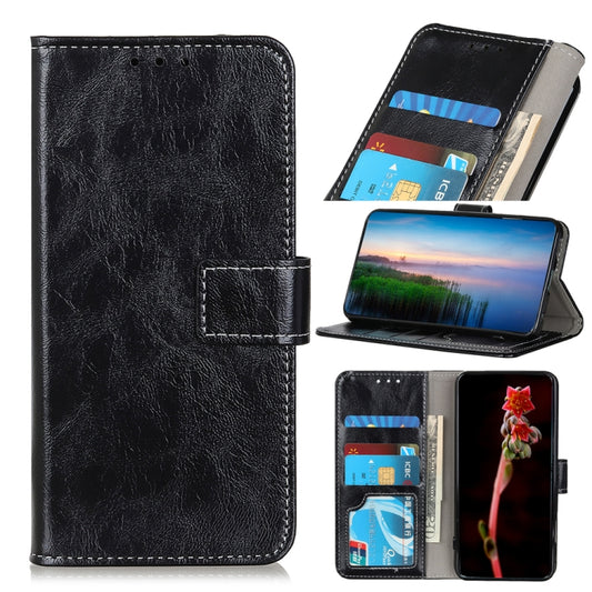 For OnePlus Nord 2 5G Retro Crazy Horse Texture Horizontal Flip Leather Case with Holder & Card Slots & Photo Frame & Wallet(Black) - OnePlus Cases by buy2fix | Online Shopping UK | buy2fix
