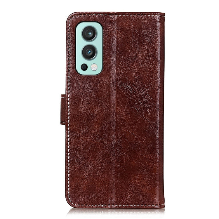 For OnePlus Nord 2 5G Retro Crazy Horse Texture Horizontal Flip Leather Case with Holder & Card Slots & Photo Frame & Wallet(Brown) - OnePlus Cases by buy2fix | Online Shopping UK | buy2fix