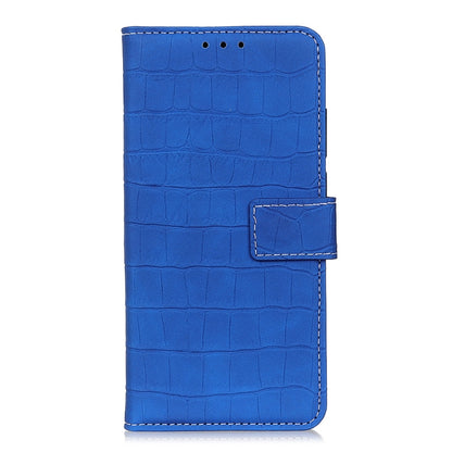 For OnePlus Nord 2 5G Magnetic Crocodile Texture Horizontal Flip Leather Case with Holder & Card Slots & Wallet(Blue) - OnePlus Cases by buy2fix | Online Shopping UK | buy2fix