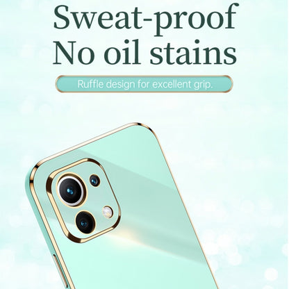 For Xiaomi Mi 11 XINLI Straight Edge 6D Electroplate TPU Phone Case(Mint Green) - Xiaomi Cases by XINLI | Online Shopping UK | buy2fix