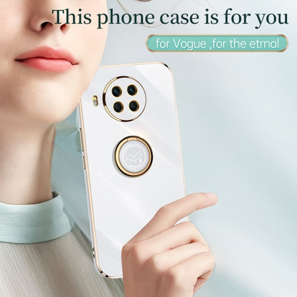 For Xiaomi Mi 10T Lite 5G XINLI Straight Edge 6D Electroplate TPU Phone Case with Ring Holder(White) - Xiaomi Cases by XINLI | Online Shopping UK | buy2fix