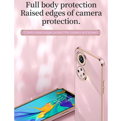 For Honor 50 XINLI Straight 6D Plating Gold Edge TPU Shockproof Case with Ring Holder(Cherry Purple) - Honor Cases by XINLI | Online Shopping UK | buy2fix