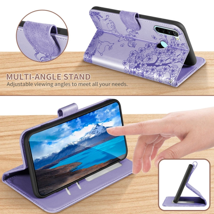 For Xiaomi Redmi Note 8 Sika Deer Embossing Pattern Horizontal Flip PU Leather Case with Holder & Card Slot & Wallet & Photo Frame(Purple) - Xiaomi Cases by buy2fix | Online Shopping UK | buy2fix