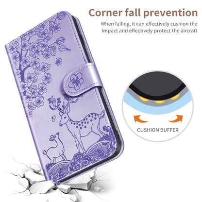 For Xiaomi Redmi Note 9 Sika Deer Embossing Pattern Horizontal Flip PU Leather Case with Holder & Card Slot & Wallet & Photo Frame(Purple) - Xiaomi Cases by buy2fix | Online Shopping UK | buy2fix