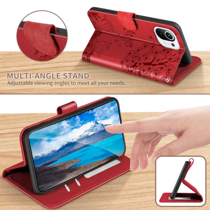 For Xiaomi Mi 11 Sika Deer Embossing Pattern Horizontal Flip PU Leather Case with Holder & Card Slot & Wallet & Photo Frame(Red) - Xiaomi Cases by buy2fix | Online Shopping UK | buy2fix