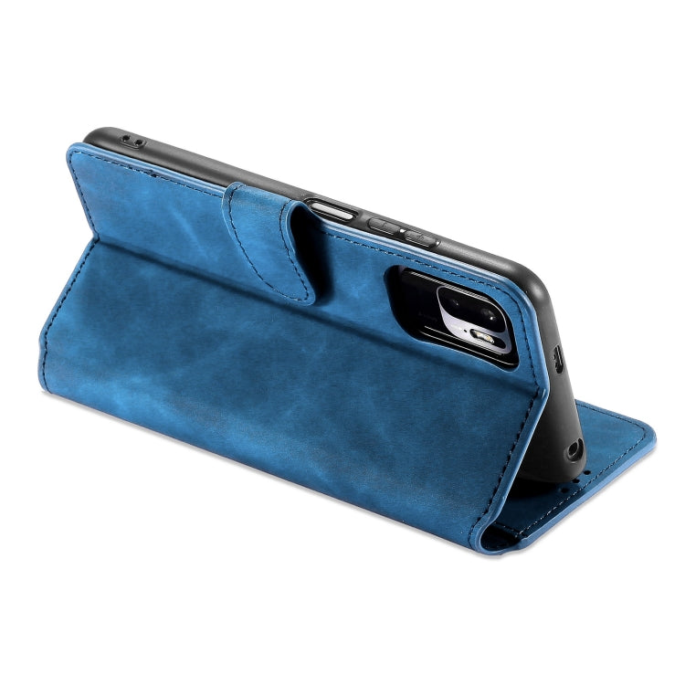 For Xiaomi Redmi Note 10 5G DG.MING Retro Oil Side Horizontal Flip Leather Case with Holder & Card Slots & Wallet(Blue) - Xiaomi Cases by DG.MING | Online Shopping UK | buy2fix