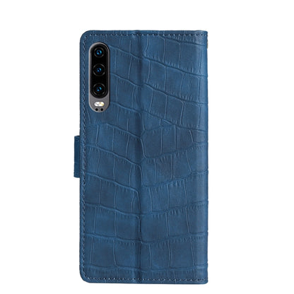 For Huawei P30 Skin Feel Crocodile Texture Magnetic Clasp Horizontal Flip PU Leather Case with Holder & Card Slots & Wallet(Blue) - Huawei Cases by buy2fix | Online Shopping UK | buy2fix