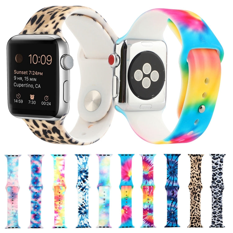 Silicone Painted Pattern Watch Band For Apple Watch Ultra 49mm&Watch Ultra 2 49mm / Series 9&8&7 45mm / SE 3&SE 2&6&SE&5&4 44mm / 3&2&1 42mm(G) - Watch Bands by buy2fix | Online Shopping UK | buy2fix