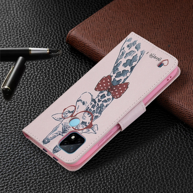 For OPPO Realme C21 / C20 Colored Drawing Pattern Horizontal Flip Leather Case with Holder & Card Slots & Wallet(Deer) - Realme Cases by buy2fix | Online Shopping UK | buy2fix