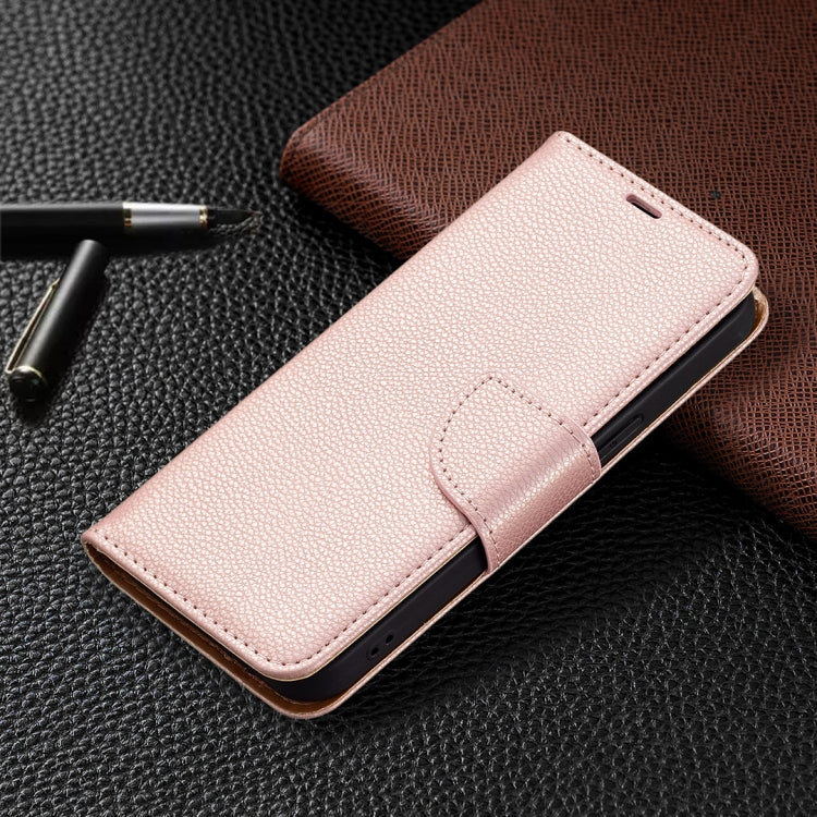 For iPhone 13 Pro Litchi Texture Pure Color Horizontal Flip Leather Case with Holder & Card Slots & Wallet & Lanyard (Rose Gold) - iPhone 13 Pro Cases by buy2fix | Online Shopping UK | buy2fix