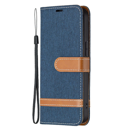 For iPhone 13 Pro Color Matching Denim Texture Horizontal Flip Leather Case with Holder & Card Slots & Wallet & Lanyard (Dark Blue) - iPhone 13 Pro Cases by buy2fix | Online Shopping UK | buy2fix