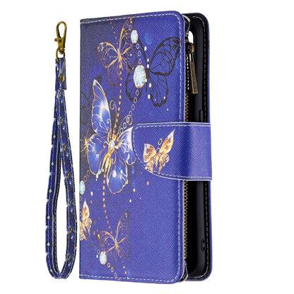 For OPPO A74 4G/F19 4G Colored Drawing Pattern Zipper Horizontal Flip Leather Case with Holder & Card Slots & Wallet(Purple Butterfly) - OPPO Cases by buy2fix | Online Shopping UK | buy2fix