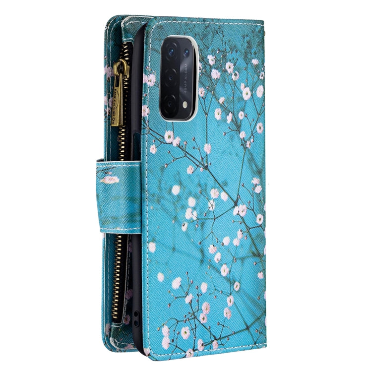 For OPPO A74 5G/A93 5G/A54 5G Colored Drawing Pattern Zipper Horizontal Flip Leather Case with Holder & Card Slots & Wallet(Plum Blossom) - OPPO Cases by buy2fix | Online Shopping UK | buy2fix