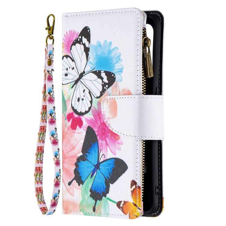 For OPPO A94 5G/F19 Pro+ 5G/Reno5 Z 5G Colored Drawing Pattern Zipper Horizontal Flip Leather Case with Holder & Card Slots & Wallet(Two Butterflies) - OPPO Cases by buy2fix | Online Shopping UK | buy2fix