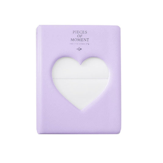 Hollow Heart 64 Pockets Photo Book Album Name Card Holder for Fujifilm Instax Mini 8 /7s /70 /25 /50s /90(Light Purple) - Photo Albums & Photo Frames by buy2fix | Online Shopping UK | buy2fix