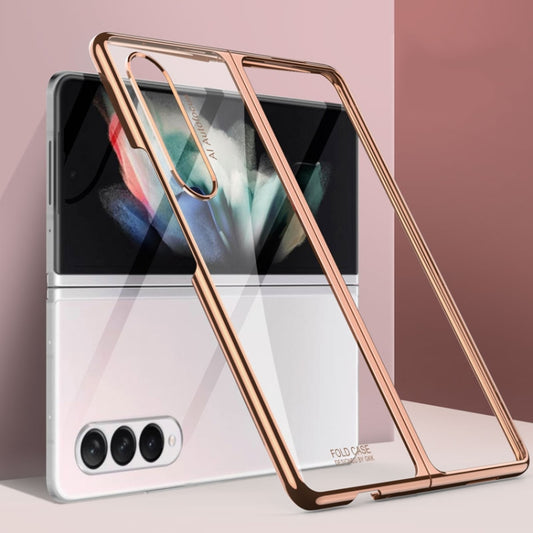 For Samsung Galaxy Z Fold3 5G GKK Straight Edge Phantom TPU + Plating Protective Case(Rose Gold) - Galaxy Phone Cases by GKK | Online Shopping UK | buy2fix