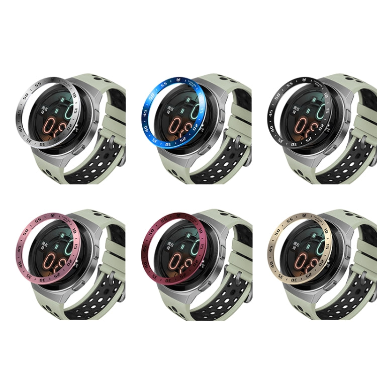 For Huawei Watch GT2e Smart Watch Stainless Steel Bezel Ring, Style:A Version Time(Silver Ring Black Lettering) - Watch Cases by buy2fix | Online Shopping UK | buy2fix