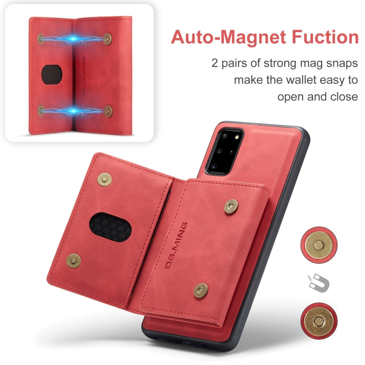 For Samsung Galaxy S20+ DG.MING M2 Series 3-Fold Multi Card Bag Back Cover Shockproof Case with Wallet & Holder Function(Red) - Galaxy Phone Cases by DG.MING | Online Shopping UK | buy2fix